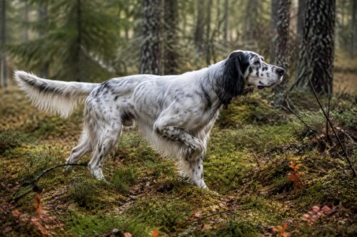 Trening av engelsksetter i skogen